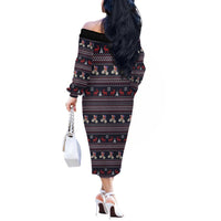 Santa Claus On Mountain Bike Off The Shoulder Long Sleeve Dress Christmas Gifts DT04 - Wonder Print Shop