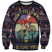 Santa Claus On Mountain Bike Sweatshirt Christmas Gifts DT04 - Wonder Print Shop