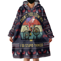 Santa Claus On Mountain Bike Wearable Blanket Hoodie Christmas Gifts DT04 - Wonder Print Shop