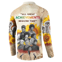 African Button Sweatshirt Civil Rights Female Leaders Sunflower