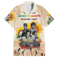 African Family Matching Short Sleeve Bodycon Dress and Hawaiian Shirt Civil Rights Female Leaders Sunflower