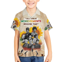 African Family Matching Short Sleeve Bodycon Dress and Hawaiian Shirt Civil Rights Female Leaders Sunflower