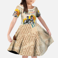 African Kid Short Sleeve Dress Civil Rights Female Leaders Sunflower