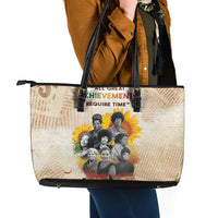 African Leather Tote Bag Civil Rights Female Leaders Sunflower