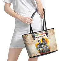 African Leather Tote Bag Civil Rights Female Leaders Sunflower