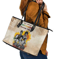 African Leather Tote Bag Civil Rights Female Leaders Sunflower