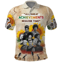 African Polo Shirt Civil Rights Female Leaders Sunflower