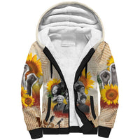 African Sherpa Hoodie Civil Rights Female Leaders Sunflower