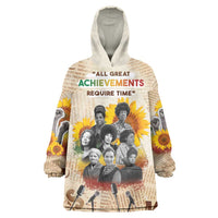 African Wearable Blanket Hoodie Civil Rights Female Leaders Sunflower