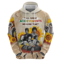 African Zip Hoodie Civil Rights Female Leaders Sunflower