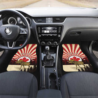 Personalized Canada Maple Leaf Car Mats Moose And Forest Retro Style
