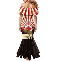 Personalized Canada Maple Leaf Family Matching Mermaid Dress and Hawaiian Shirt Moose And Forest Retro Style