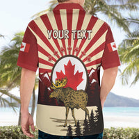 Personalized Canada Maple Leaf Hawaiian Shirt Moose And Forest Retro Style