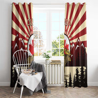 Personalized Canada Maple Leaf Window Curtain Moose And Forest Retro Style