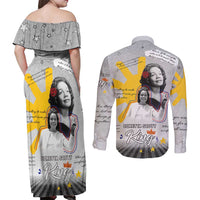 Coretta Scott King Couples Matching Off Shoulder Maxi Dress and Long Sleeve Button Shirt Honoring The Legacy Hand Draw Style