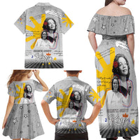 Coretta Scott King Family Matching Off Shoulder Maxi Dress and Hawaiian Shirt Honoring The Legacy Hand Draw Style