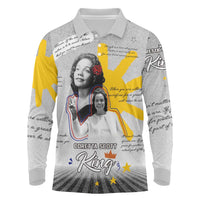 Coretta Scott King Long Sleeve Polo Shirt Honoring The Legacy Hand Draw Style
