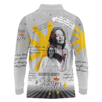 Coretta Scott King Long Sleeve Polo Shirt Honoring The Legacy Hand Draw Style