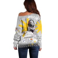 Coretta Scott King Off Shoulder Sweater Honoring The Legacy Hand Draw Style