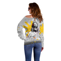 Coretta Scott King Off Shoulder Sweater Honoring The Legacy Hand Draw Style