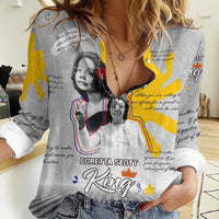 Coretta Scott King Women Casual Shirt Honoring The Legacy Hand Draw Style