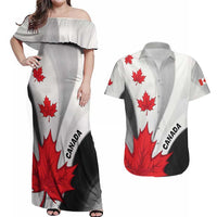 Canada Maple Leaf Couples Matching Off Shoulder Maxi Dress and Hawaiian Shirt Unique Style