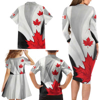 Canada Maple Leaf Family Matching Long Sleeve Bodycon Dress and Hawaiian Shirt Unique Style