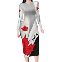 Canada Maple Leaf Family Matching Long Sleeve Bodycon Dress and Hawaiian Shirt Unique Style