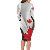 Canada Maple Leaf Family Matching Long Sleeve Bodycon Dress and Hawaiian Shirt Unique Style
