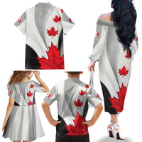 Canada Maple Leaf Family Matching Off The Shoulder Long Sleeve Dress and Hawaiian Shirt Unique Style