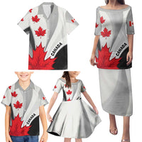 Canada Maple Leaf Family Matching Puletasi and Hawaiian Shirt Unique Style