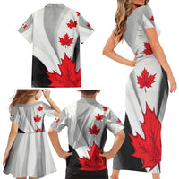 Canada Maple Leaf Family Matching Short Sleeve Bodycon Dress and Hawaiian Shirt Unique Style