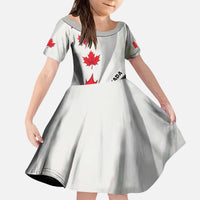 Canada Maple Leaf Kid Short Sleeve Dress Unique Style