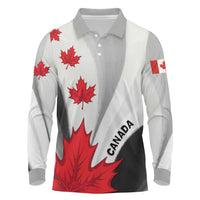 Canada Maple Leaf Long Sleeve Polo Shirt Unique Style