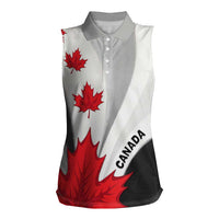 Canada Maple Leaf Women Sleeveless Polo Shirt Unique Style