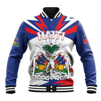 Personalized Haiti Heritage Month Baseball Jacket Negre Marron With Hibiscus