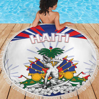 Haiti Heritage Month Beach Blanket Negre Marron With Hibiscus