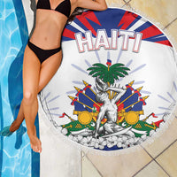 Haiti Heritage Month Beach Blanket Negre Marron With Hibiscus