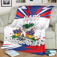 Haiti Heritage Month Blanket Negre Marron With Hibiscus