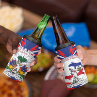 Personalized Haiti Heritage Month 4 in 1 Can Cooler Tumbler Negre Marron With Hibiscus