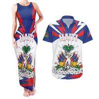 Personalized Haiti Heritage Month Couples Matching Tank Maxi Dress and Hawaiian Shirt Negre Marron With Hibiscus