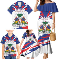 Personalized Haiti Heritage Month Family Matching Mermaid Dress and Hawaiian Shirt Negre Marron With Hibiscus