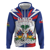 Personalized Haiti Heritage Month Hoodie Negre Marron With Hibiscus