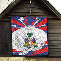 Haiti Heritage Month Quilt Negre Marron With Hibiscus