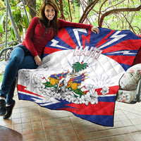 Haiti Heritage Month Quilt Negre Marron With Hibiscus