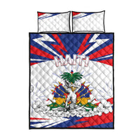 Haiti Heritage Month Quilt Bed Set Negre Marron With Hibiscus