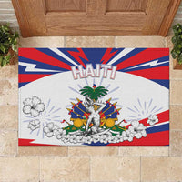Haiti Heritage Month Rubber Doormat Negre Marron With Hibiscus