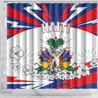 Haiti Heritage Month Shower Curtain Negre Marron With Hibiscus