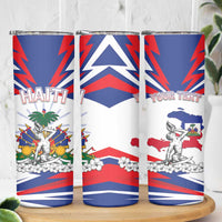 Personalized Haiti Heritage Month Skinny Tumbler Negre Marron With Hibiscus
