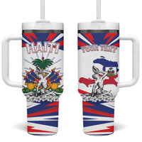 Personalized Haiti Heritage Month Tumbler With Handle Negre Marron With Hibiscus